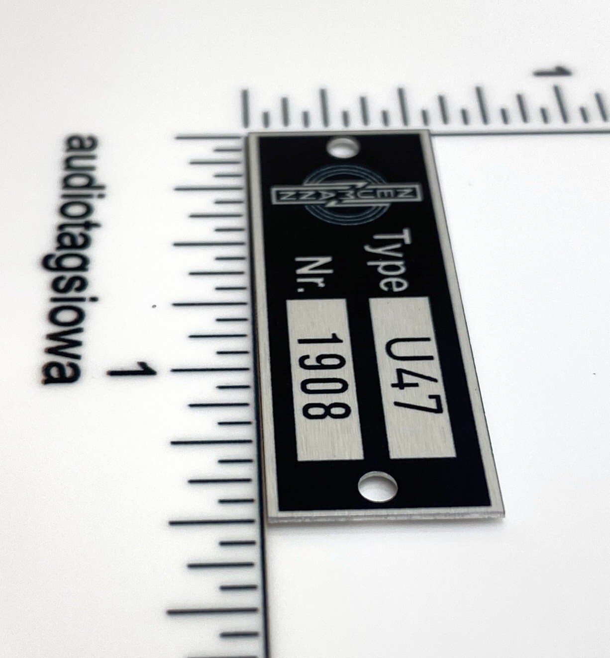 Neumann Badge Logo for U47 Microphone - Custom Made Aluminum