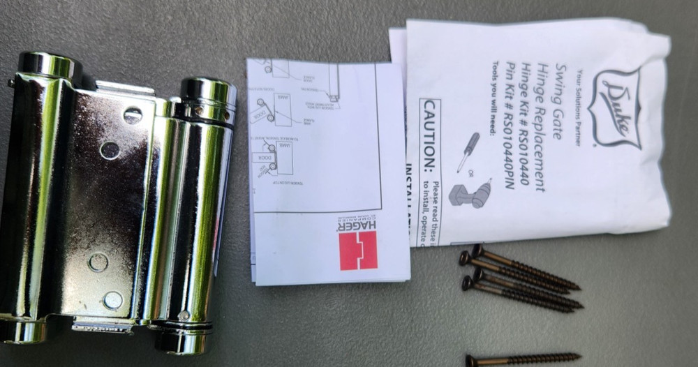 Duke RS010440 KIT HINGE,DOUBLE ACTING SWING GATE READ DESCRIPTION