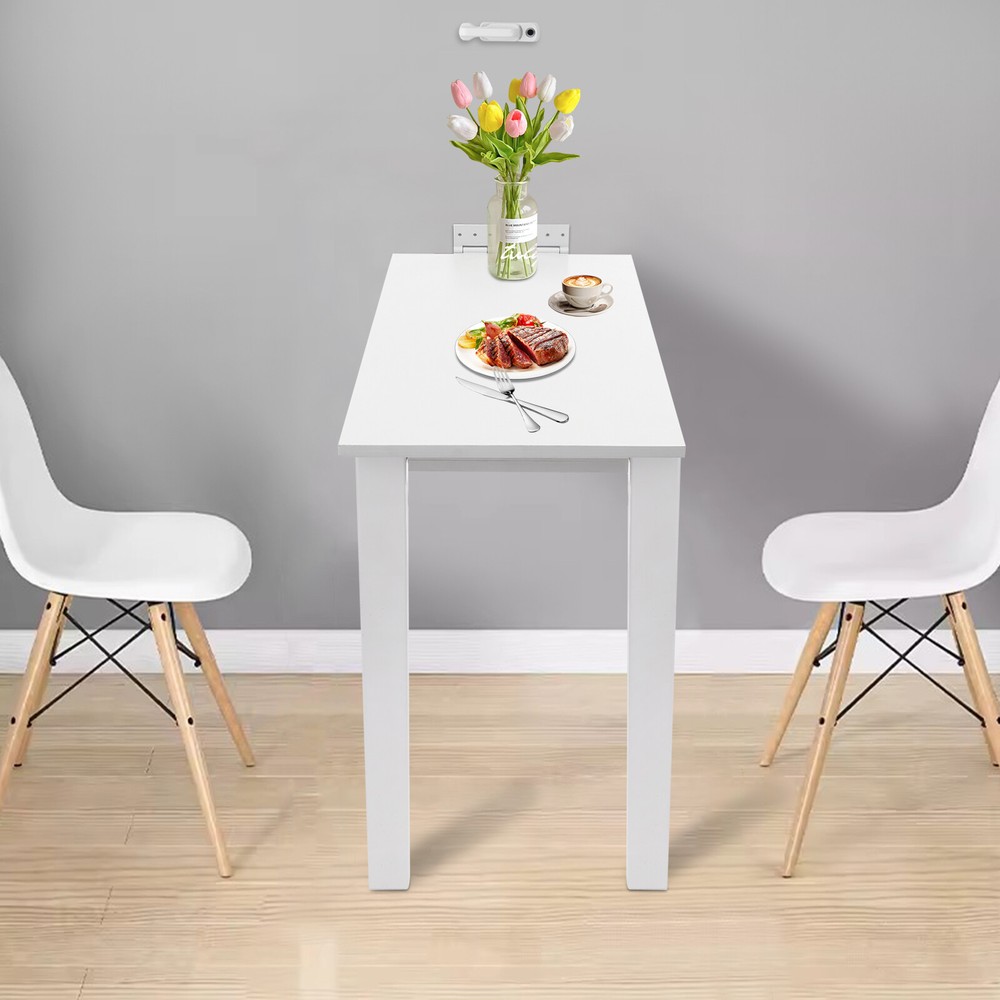 White Wall Mounted Folding Table Wood Folding Dining Table Folding Table