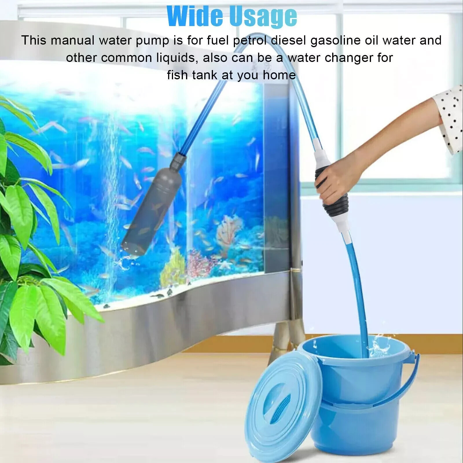 Siphon Hand Pump Portable Manual Car Fuel Transfer Pump for Gas Gasoline Petrol