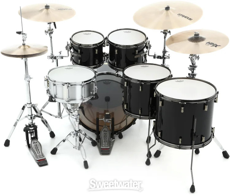 Noble & Cooley CD Maple 5-piece Shell Pack - Black High Gloss with Black Nickel