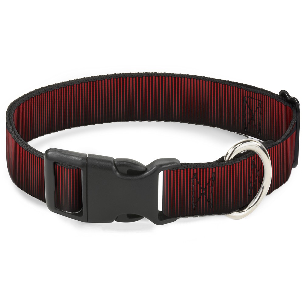 Plastic Clip Collar Vertical Stripes Transition Black/Red Large 15-24"