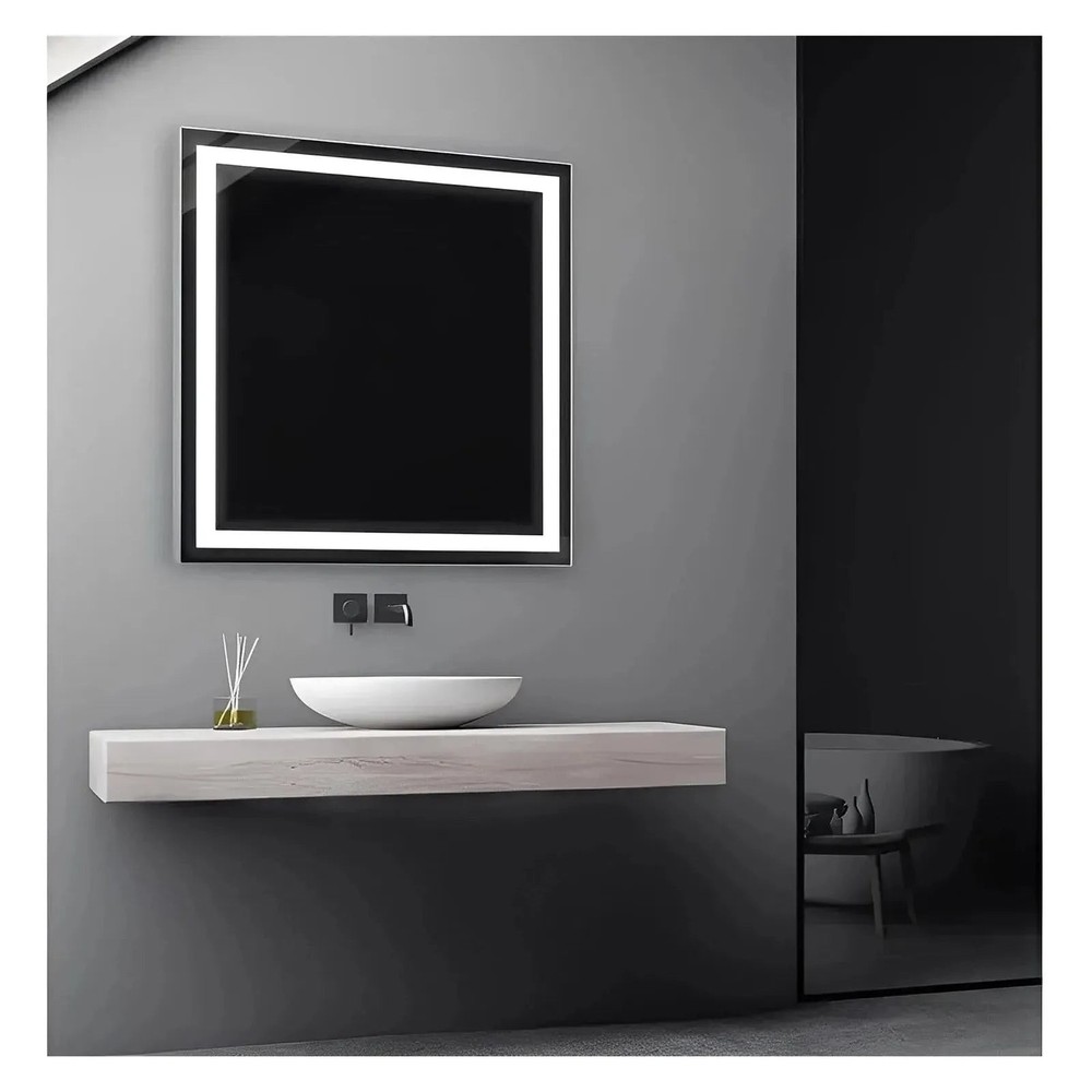 ZEPHYR LED LIGHTED BATHROOM VANITY RECTANGLE MIRROR - 36 x 36