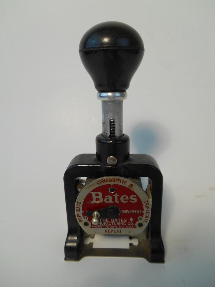 Vintage Bates Numbering Machine 6 Wheel Style E