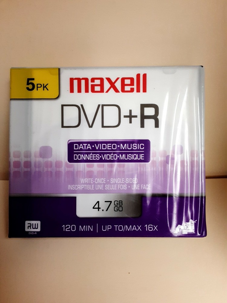 Maxell DVD+R WRITE ONCE SINGLE SIDED _ 5 PACK _ 4.7GB