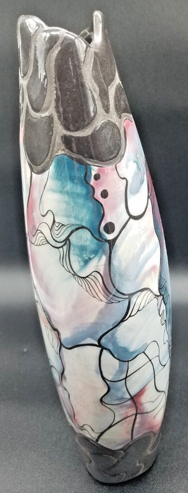 Handmade Ceramic Beautiful Multi Color Abstract Pattern Vase