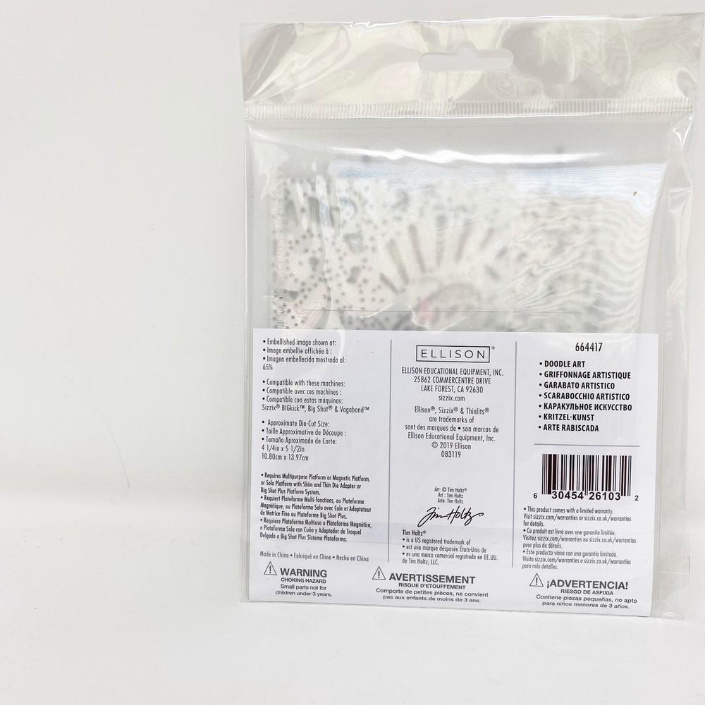 Sizzix Thinlits Tim Holtz Doodle Art Cutting Dies Card Making 664417 New