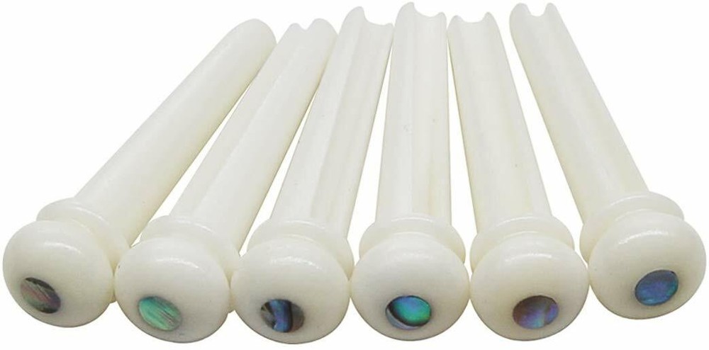6x Bone Guitar Bridge Pin String Peg Abalone shell Dot Luthier nut saddle