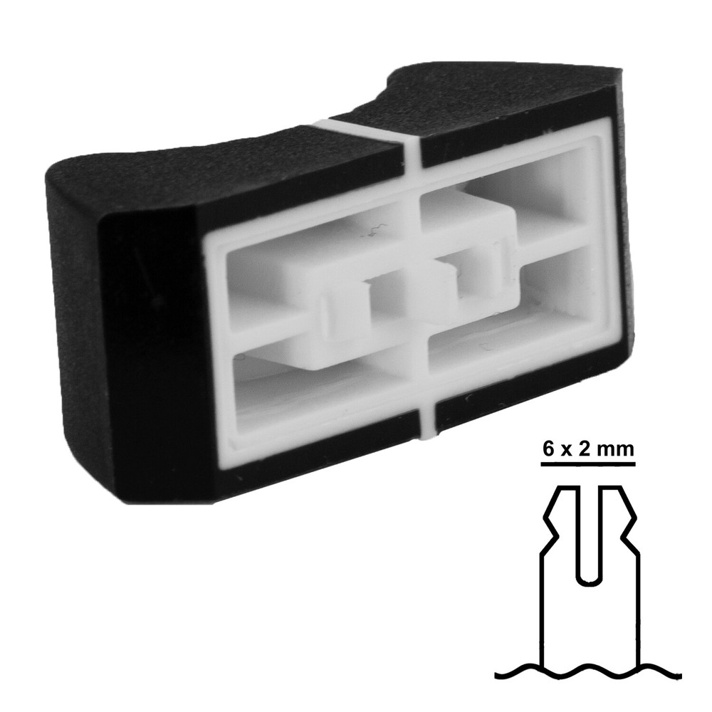 SIFAM 2x FADER KNOBs CAP BLACK fit 6x2mm slide potentiometer replacement pot
