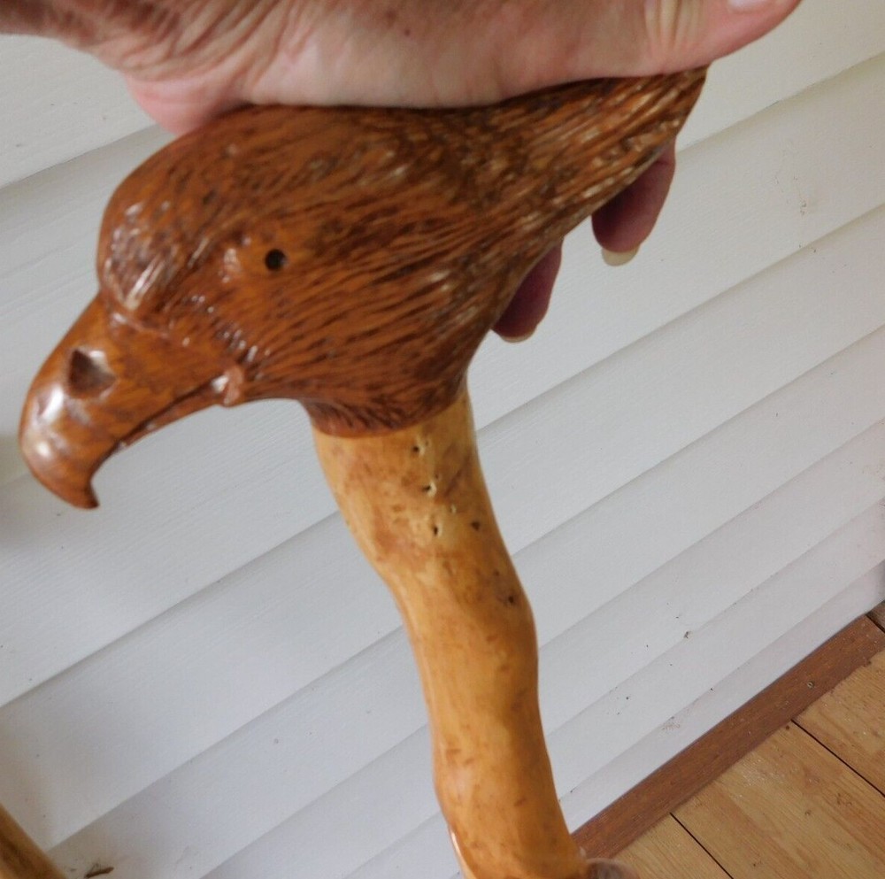 Eagle Head Twisted Wood Solid Walking Stick