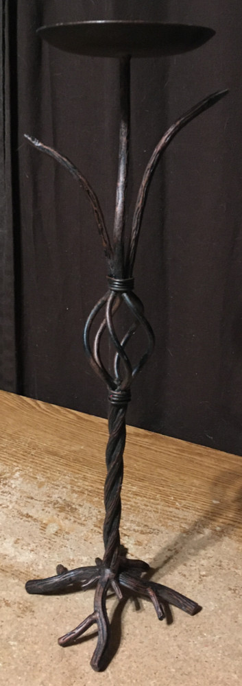 RUSTIC METAL BRONZE & BLACK BRANCH CANDLESTICK 18" / WRONGWAY052