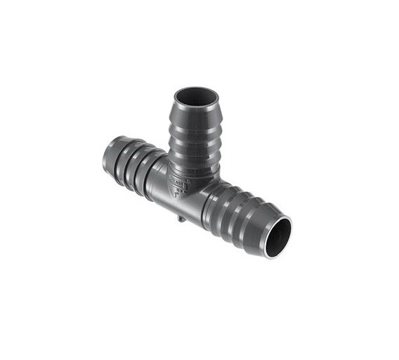1-1/2" Barbed PVC Tee (Insert x Insert x Insert)