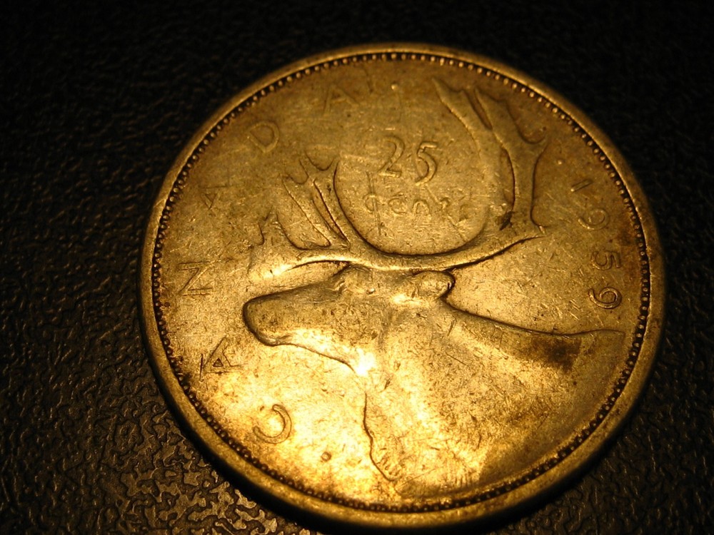 1959 80% Silver Canadian Quarter