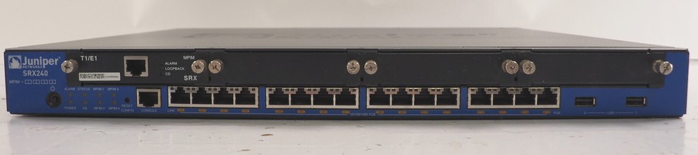 Juniper SRX240 16 Port Services Gateway Firewall with T1/E1 Module