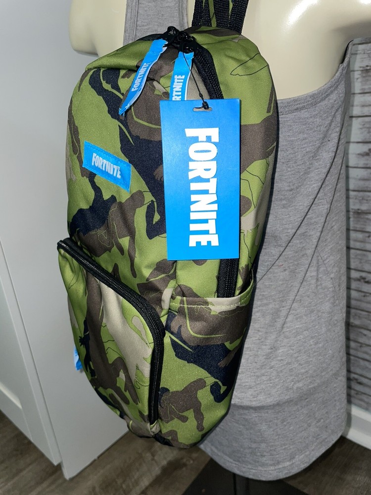 New Fortnite Army Green Characters Sling Style Polyester Backpack