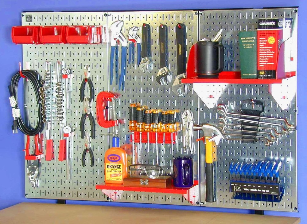 Pegboard 32in x 16in Galvanized Metal Pegboard Tool Board Panel