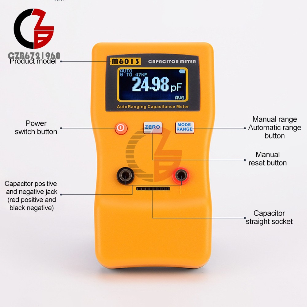 LCD High-precision Capacitor Meter Auto Range Handheld Capacitor Circuit Tester