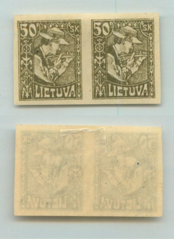 Lithuania 🇱🇹 1921 SC 102a mint imperf pair . e1507