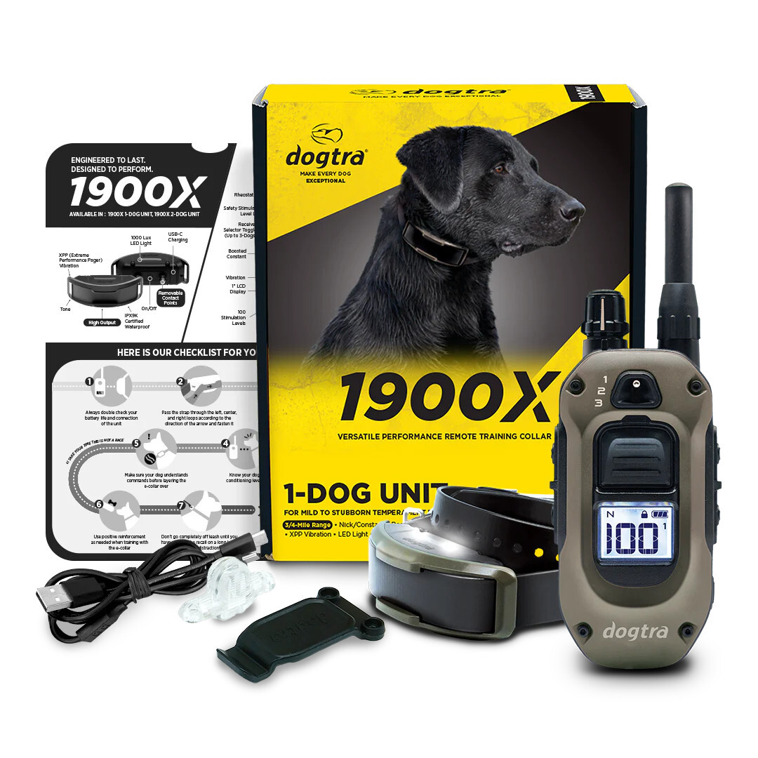 Dogtra 1900X + X-Sheild Training Collar 3/4 Mile Range, Boost and XPP Vibration