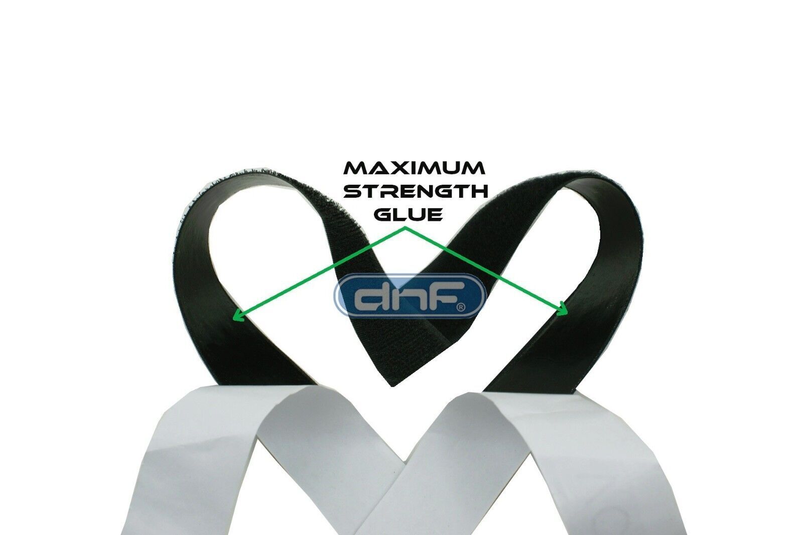 Hook and Loop Extra Sticky Self Adhesive Backed Black Tape - Widths: 1" , 2"