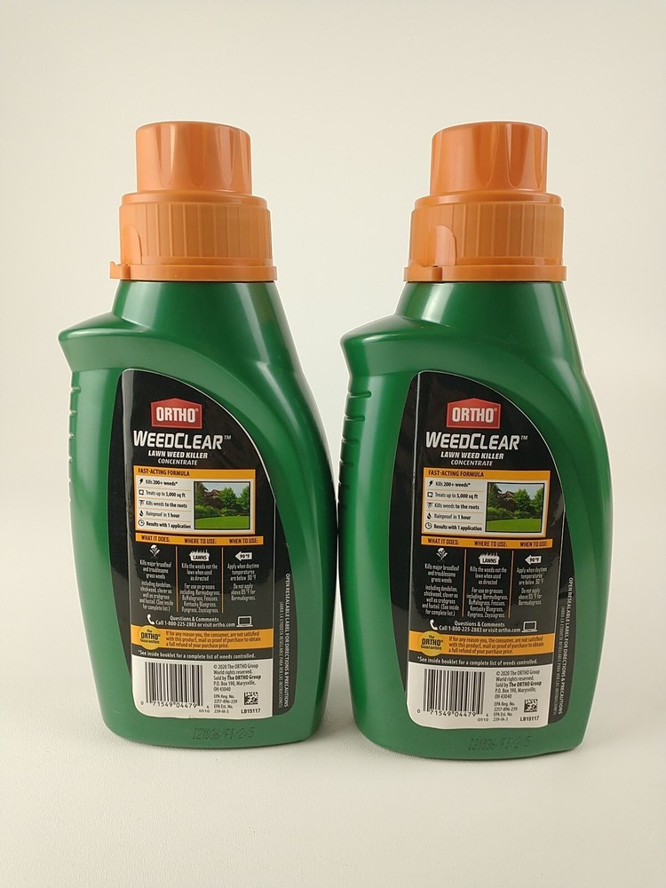 (2) Ortho Lawn Grass Weed Killer Concentrate 32oz ~ NEW