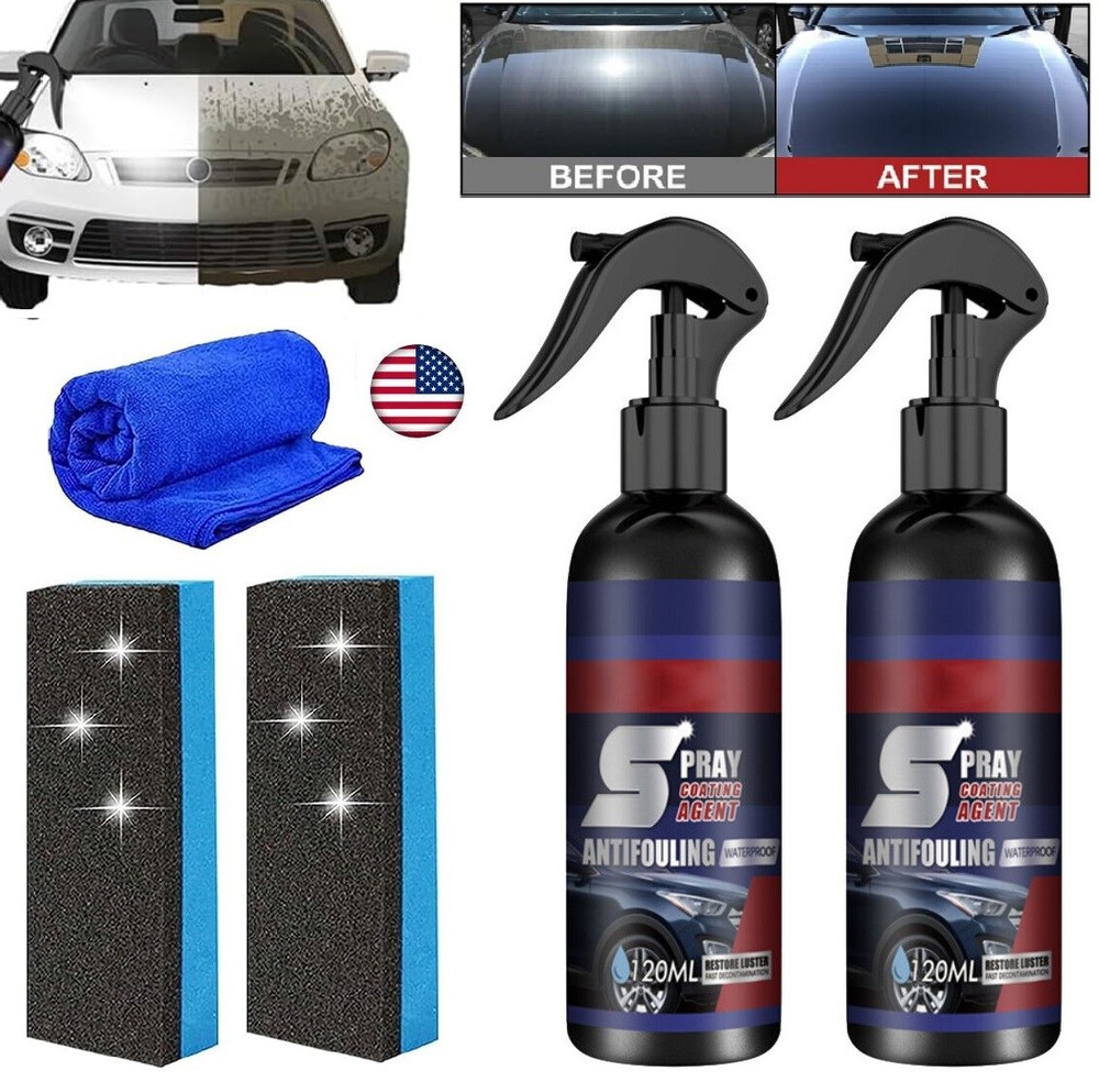 2× Multi-functional Coating Renewal Agent Quick Coating Spray High Protection US