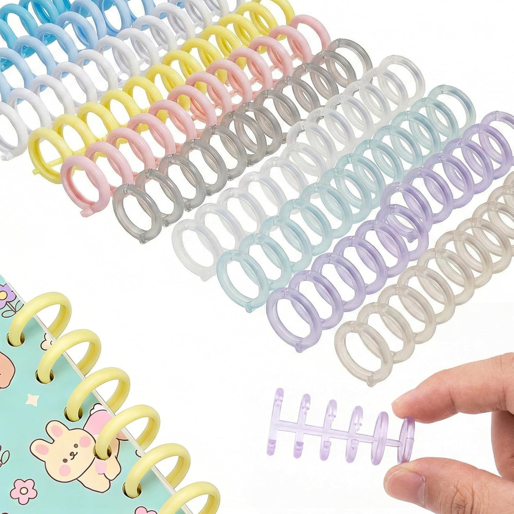 20 PCS Comb Binding Spines,Plastic Spiral Binding Coils,Easy to Adding Pages for