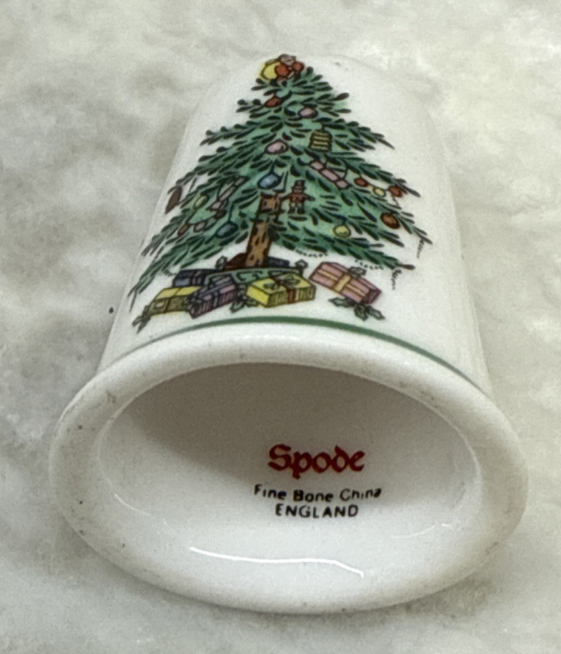 Vintage Original SPODE Christmas Tree THIMBLE Fine Bone China ENGLAND EUC