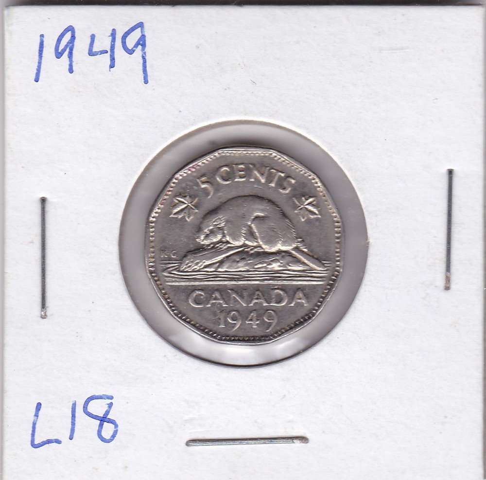 1949 Canada 5 Cents L18
