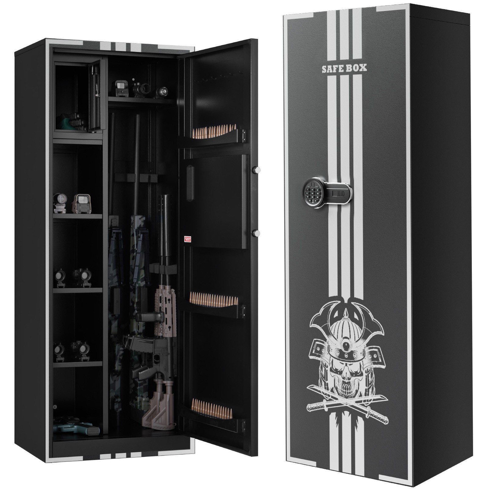 Uimoso Secure 4-Gun Cabinet for Rifles and Pistols  Key Lock, Assembly Needed