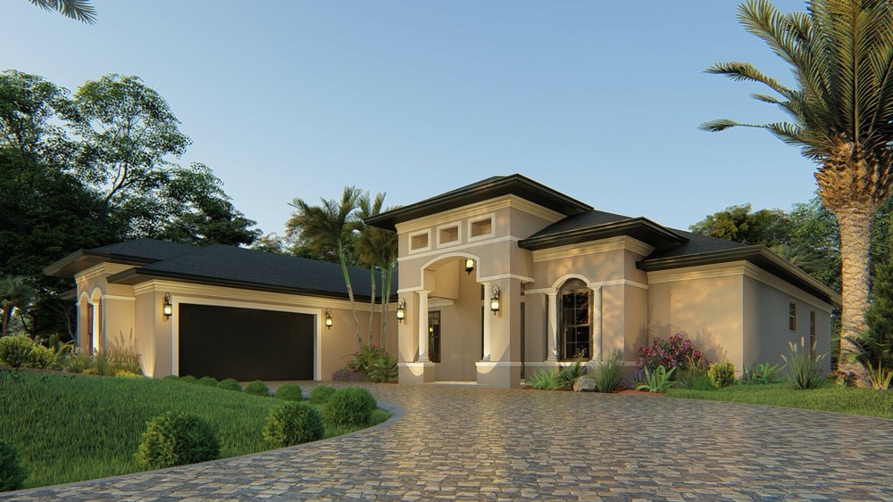 BLUEPRINTS MEDITERRANEAN HOUSE PLAN ARCHUP #104M