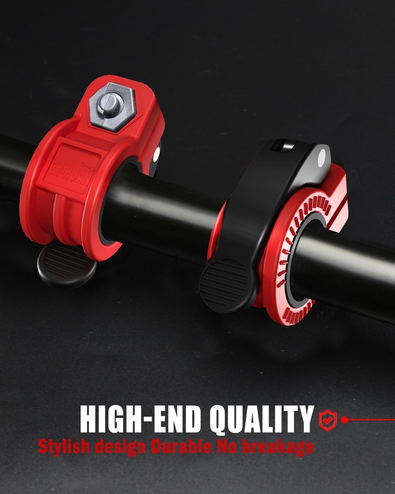 Adjustable Barbell Clips 1 Inch | Quick Release Weight Locking Collars Pair