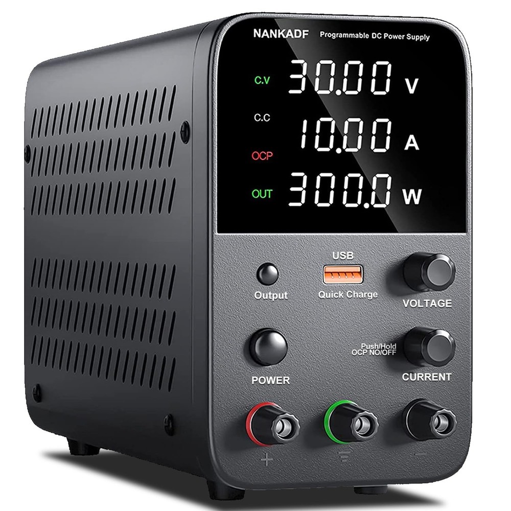 Variable DC Power Supply, Adjustable Bench Power Supply 30V 10A, USB Quick Charg