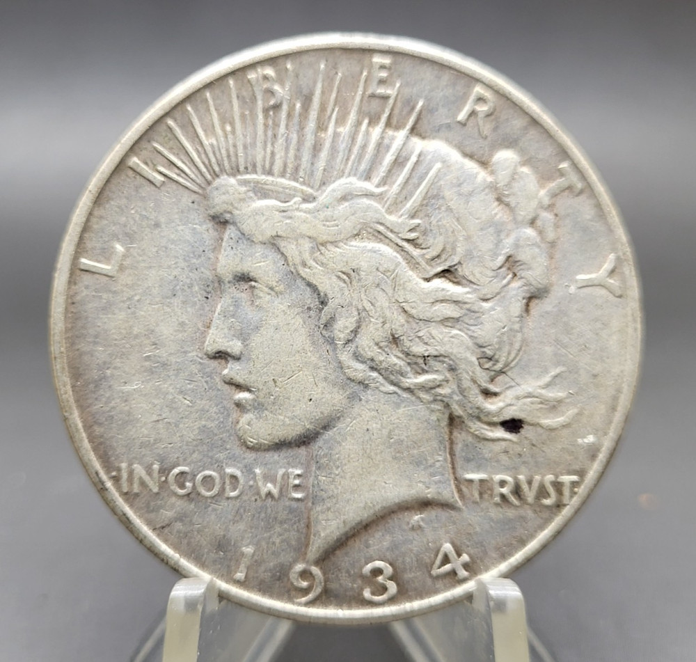 1934 D U.S. Peace 90% Silver Dollar