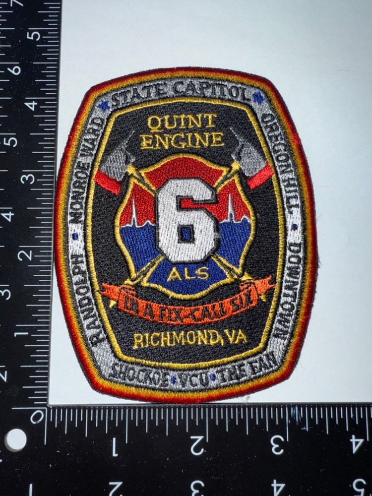 Richmond Virginia EMS ALS Emergency Quint Engine State Capitol Obsolete Patch