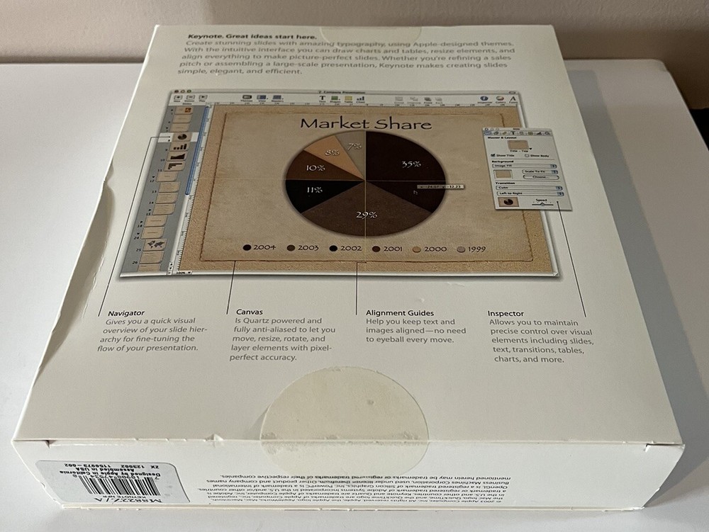 New Unopened Apple Presentation Software Keynote 2003 Mac M8822Z/A