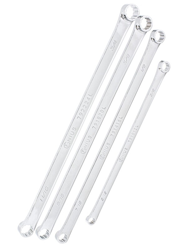 Genius Tools 4 Piece SAE Extra Long Box End Wrench Set - DE-704S