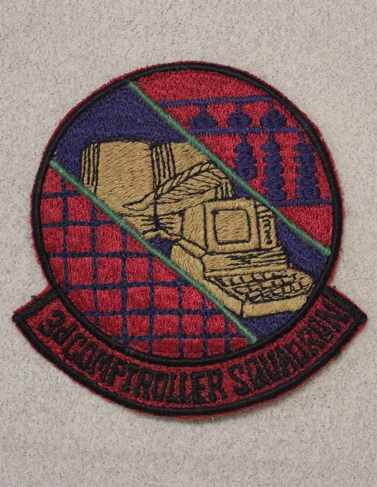 USAF Air Force Patch: 3rd Comptroller Squadron - subdued 3981