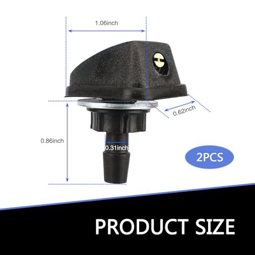 2 PCS Windshield Washer Nozzles, Adjustable Front Windshield Sprayer Nozzles,