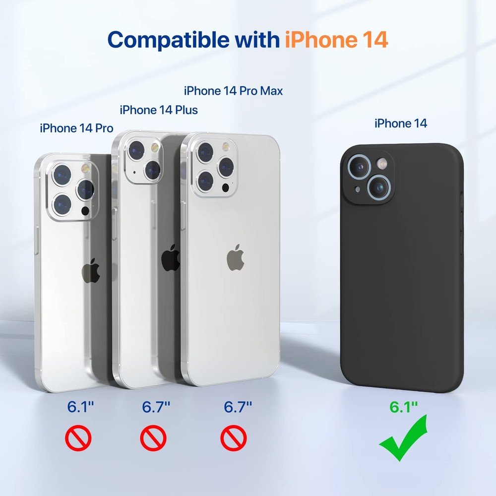 Miracase Designed for iPhone 14 Case with Screen 14, Black