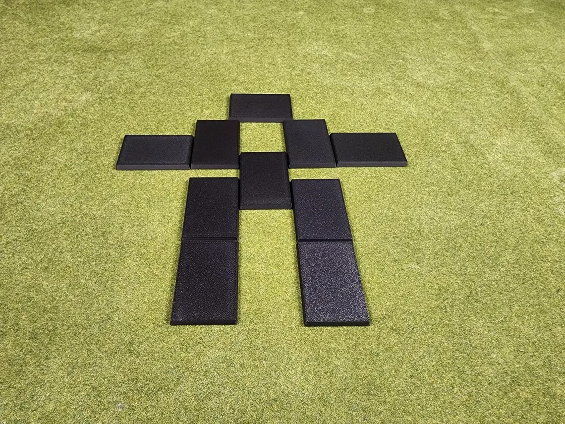 60x100mm Square Bases - Plain Beveled Bases - Wargaming Old School Bases