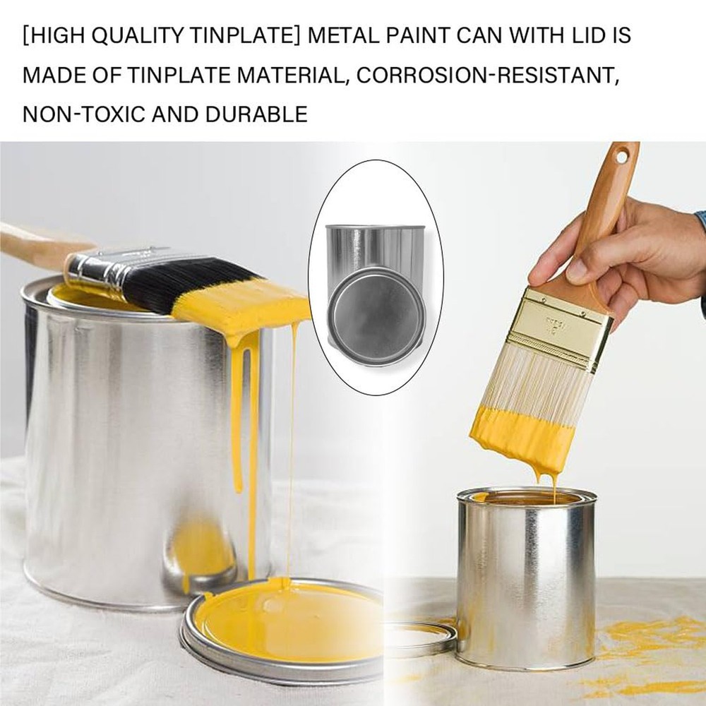 2 Pack Empty Metal Paint Cans with Lids,Paint Storage Containers for Leftover...