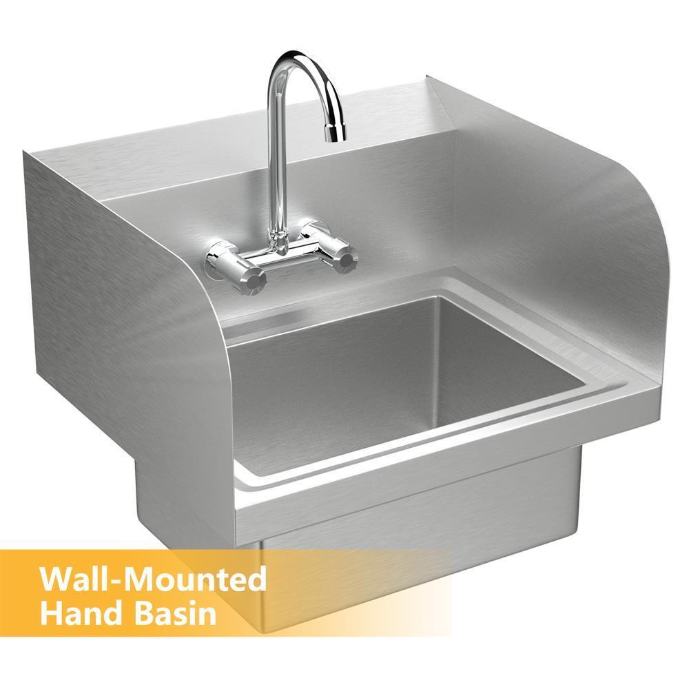 Commercial Hand Wash Sink Stainless Steel Bar/Prep Sink with Faucet for Kitchen