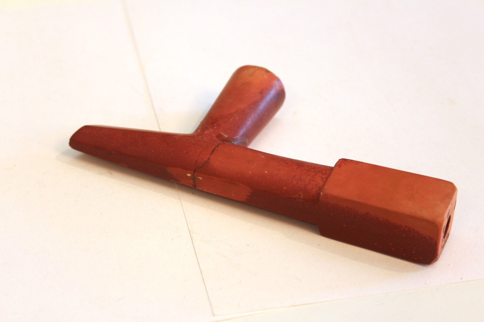 Antique Plains Indian Native American Carved Catlinite Stone Peace Pipe Bowl 7”