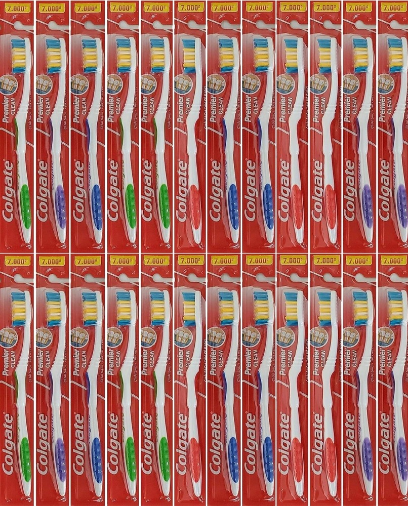 Colgate Premier Clean Toothbrush Medium Bristles Full Head Extra Clean 24 Pack