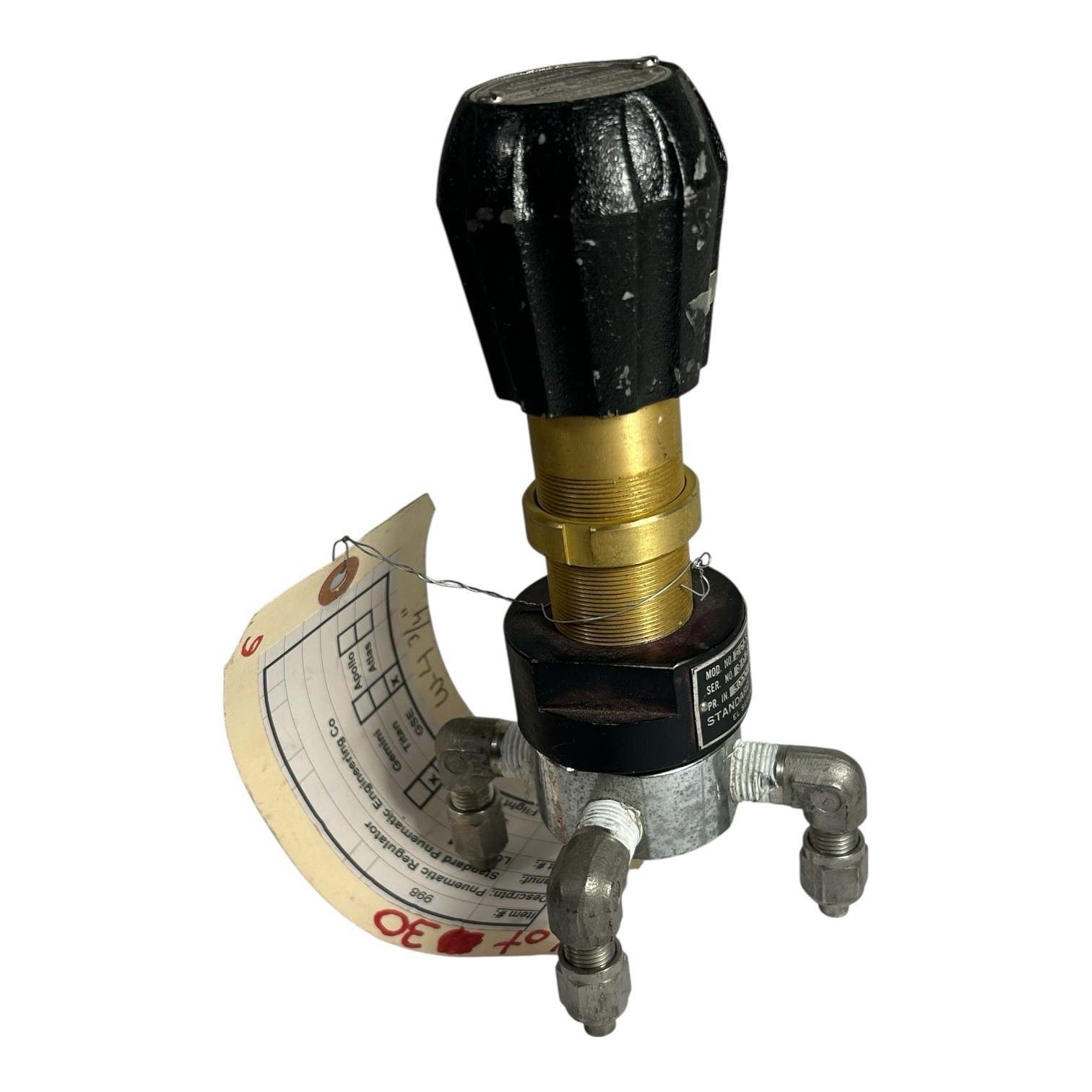 Vintage NASA Authentic Space Shuttle Pneumatic Regulator Standard Pneumatic