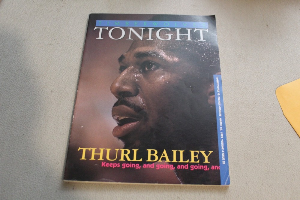 Minnesota Timberwolves “Timberwolves Tonight” Game Program 3/16/1993 Vs Denver