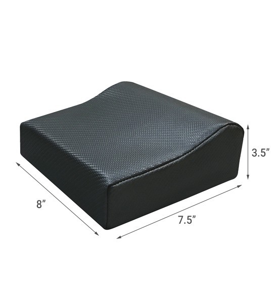 Small Contour Tanning Bed Pillow - Soft Vinyl Headrest with Neck Support - Black