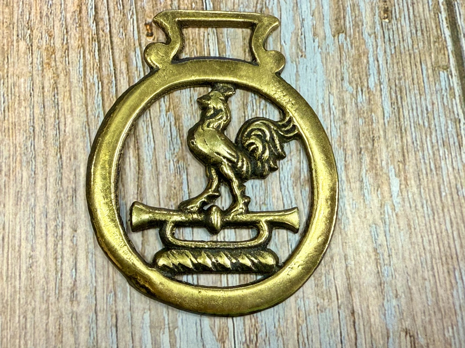 Rooster Cockerel Trumpet Openwork Bridle Harness Horse Saddle Medallion