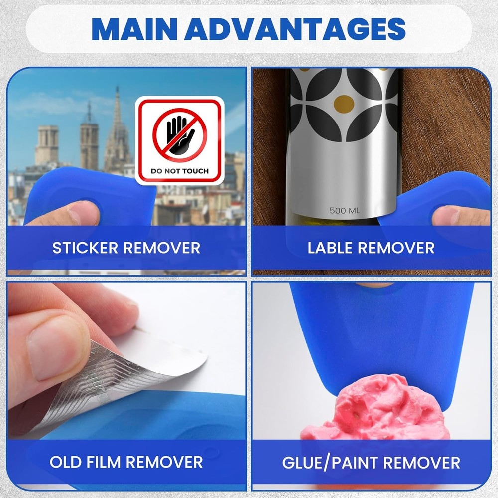 4-Pack Durable Sticker Removal Tool Set - Non-Residual Car Decal Remover